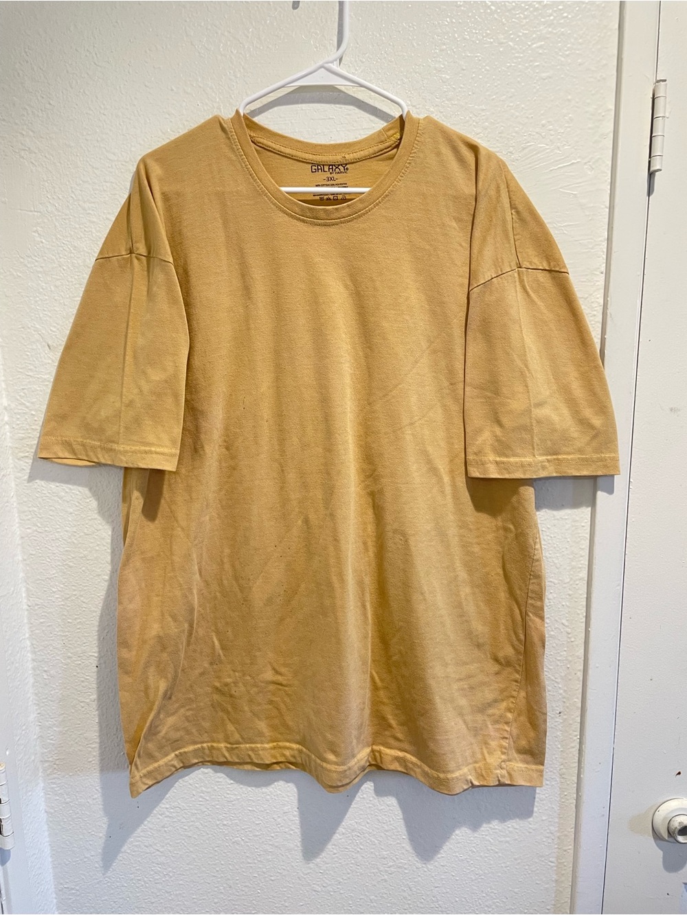 Galaxy By Harvic Men's 3XL Mustard Yellow Soft Crew Neck Short Sleeve T-Shirt